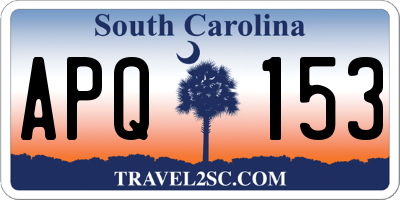 SC license plate APQ153