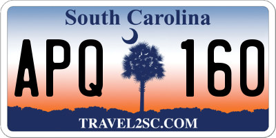 SC license plate APQ160