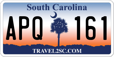 SC license plate APQ161