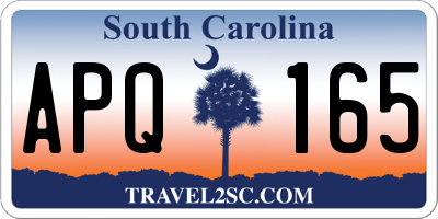 SC license plate APQ165