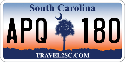 SC license plate APQ180