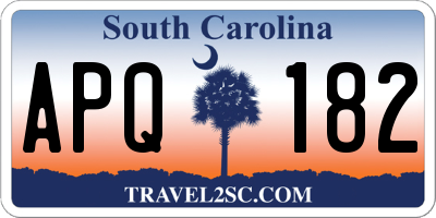 SC license plate APQ182