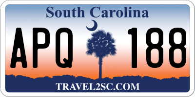 SC license plate APQ188