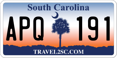 SC license plate APQ191