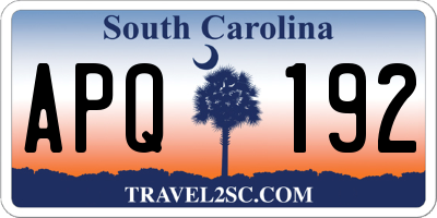 SC license plate APQ192