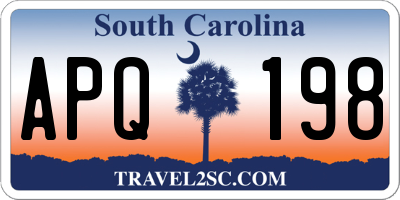 SC license plate APQ198