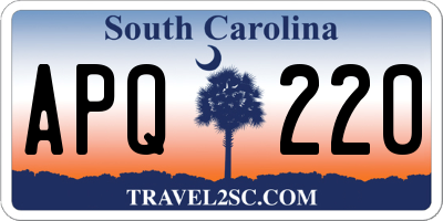 SC license plate APQ220