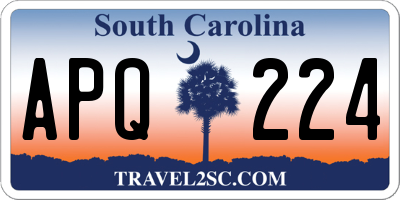 SC license plate APQ224