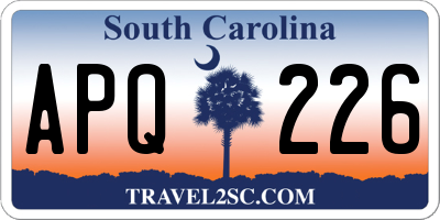 SC license plate APQ226