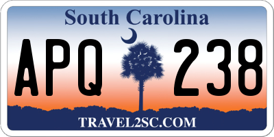 SC license plate APQ238