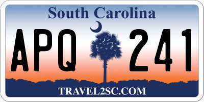 SC license plate APQ241