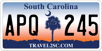 SC license plate APQ245
