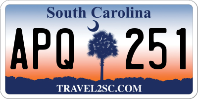 SC license plate APQ251