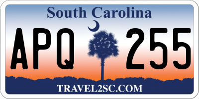 SC license plate APQ255