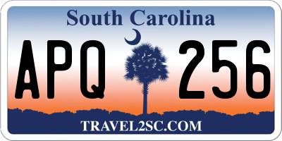 SC license plate APQ256