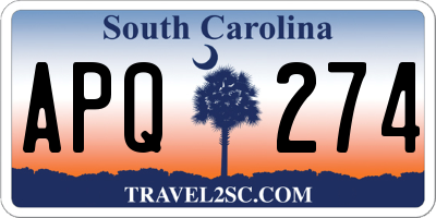 SC license plate APQ274