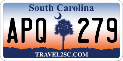 SC license plate APQ279