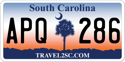 SC license plate APQ286