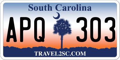 SC license plate APQ303