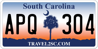 SC license plate APQ304