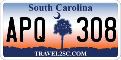 SC license plate APQ308