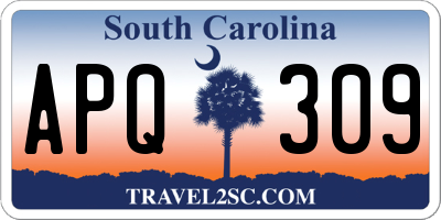 SC license plate APQ309