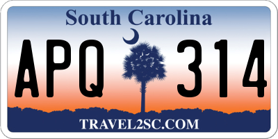 SC license plate APQ314