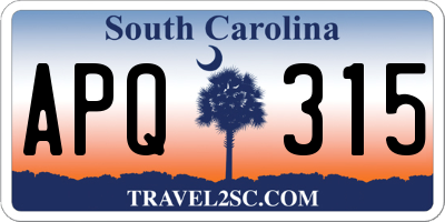 SC license plate APQ315