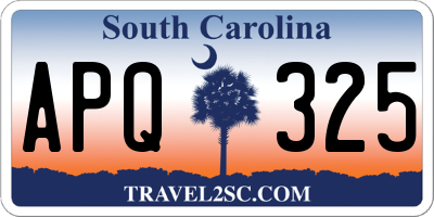 SC license plate APQ325