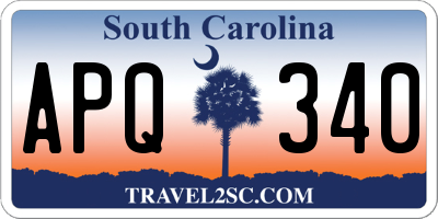 SC license plate APQ340
