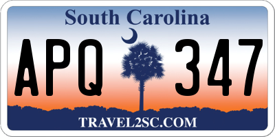 SC license plate APQ347