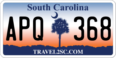 SC license plate APQ368