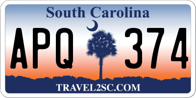 SC license plate APQ374