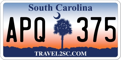 SC license plate APQ375
