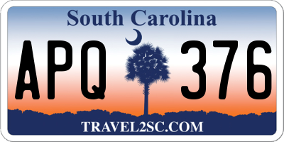 SC license plate APQ376