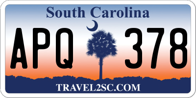 SC license plate APQ378