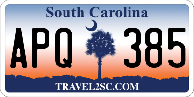 SC license plate APQ385