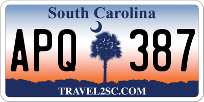 SC license plate APQ387
