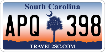 SC license plate APQ398