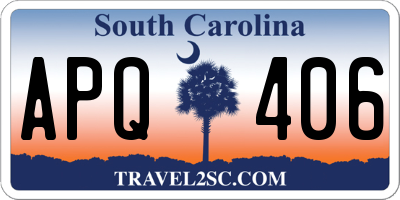 SC license plate APQ406