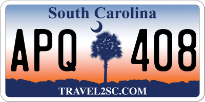 SC license plate APQ408