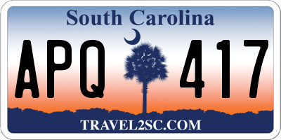 SC license plate APQ417
