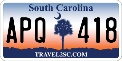 SC license plate APQ418