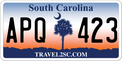 SC license plate APQ423