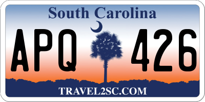 SC license plate APQ426
