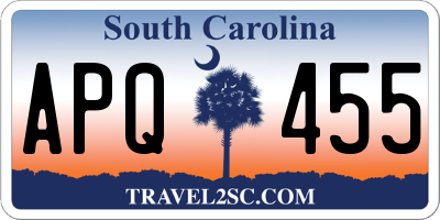 SC license plate APQ455