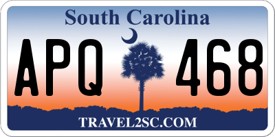 SC license plate APQ468