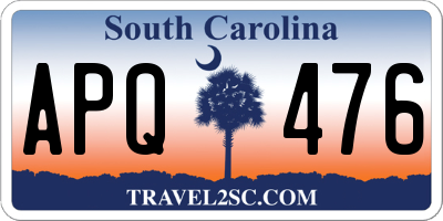 SC license plate APQ476