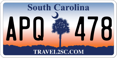 SC license plate APQ478