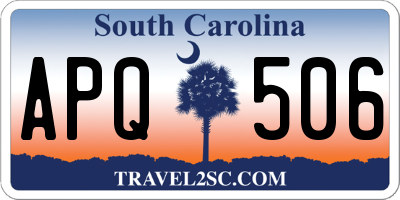 SC license plate APQ506
